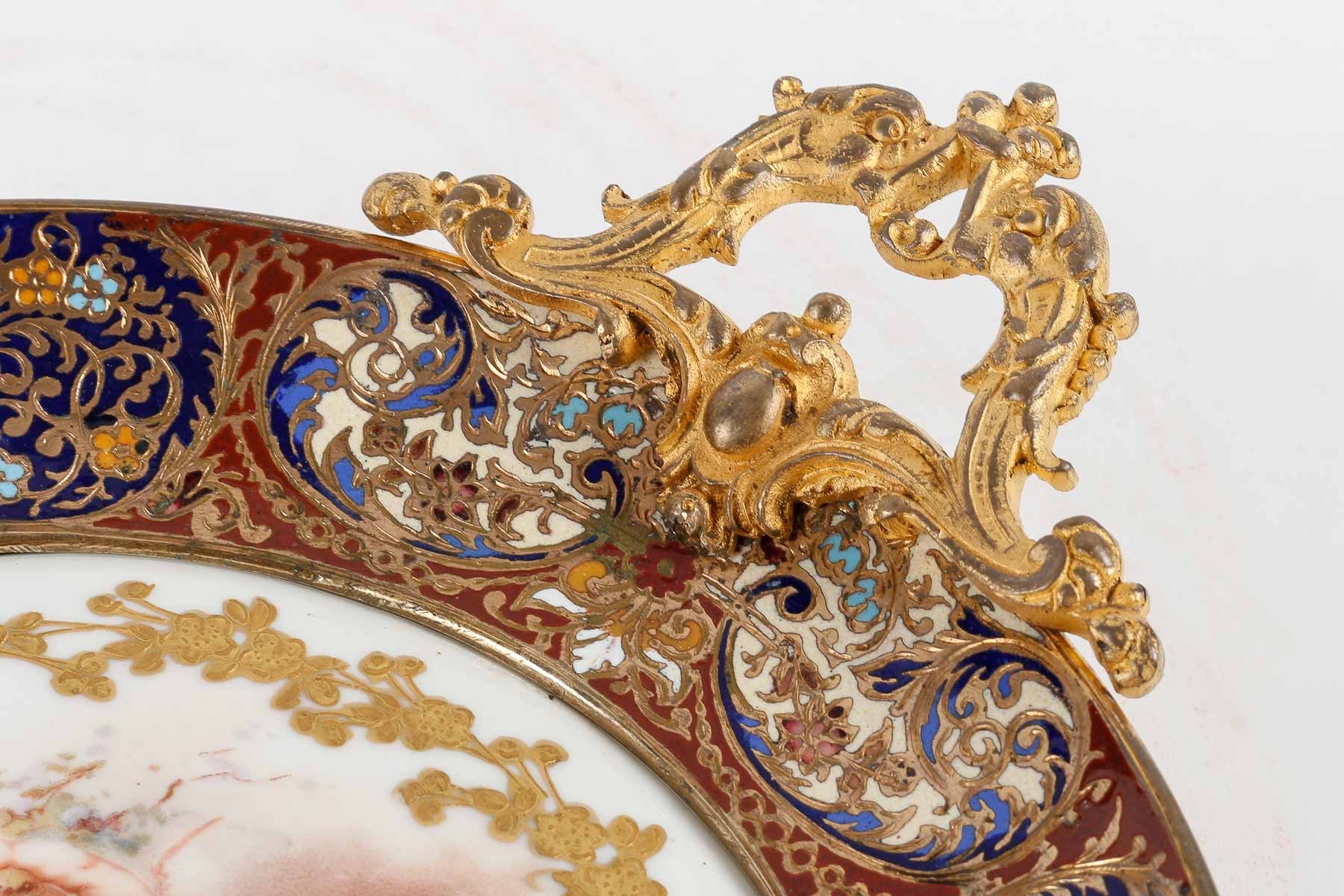 Belle coupe en bronze et émail cloisonné fin du XIXe siècle — 4