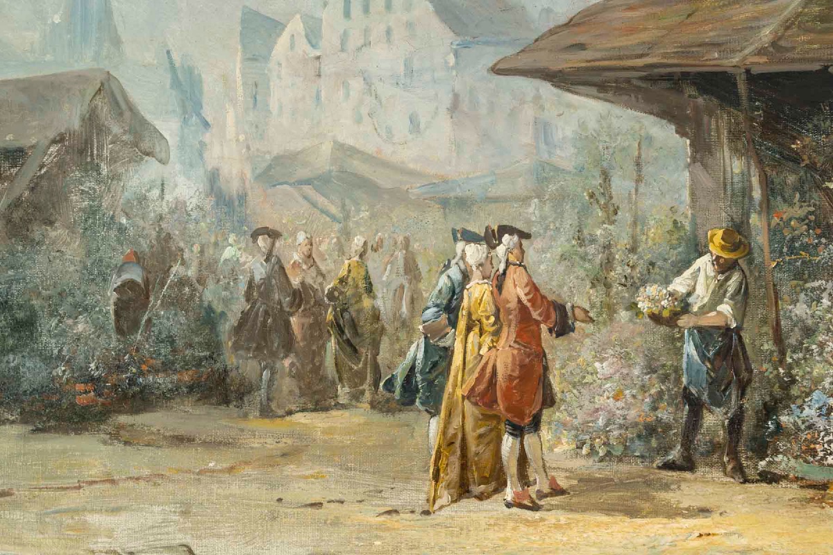 Paire de tableaux huile sur toile, fin du XIXe siècle — 9