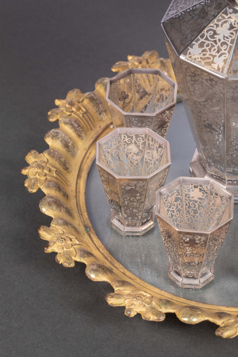Un Service à Liqueur en cristal et Filet d'Argent Massif, début du XXe siècle — 6