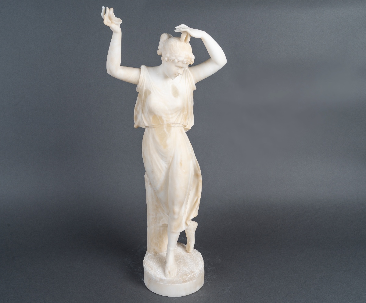 Sculpture en albâtre danseuse aux castagnette -fin du XIXe siècle
