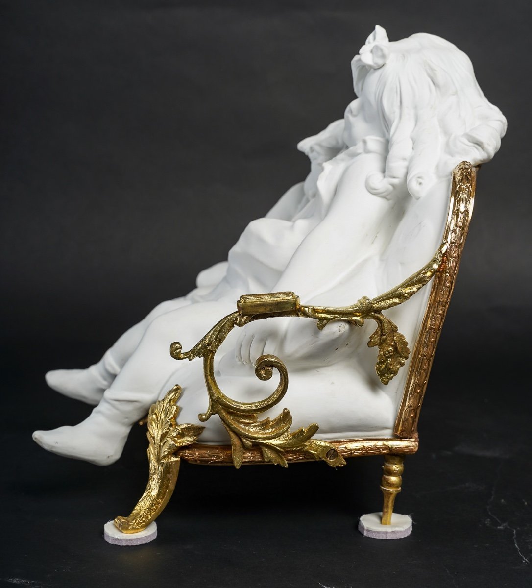 Sculpture en biscuit et bronze doré art nouveau — 7