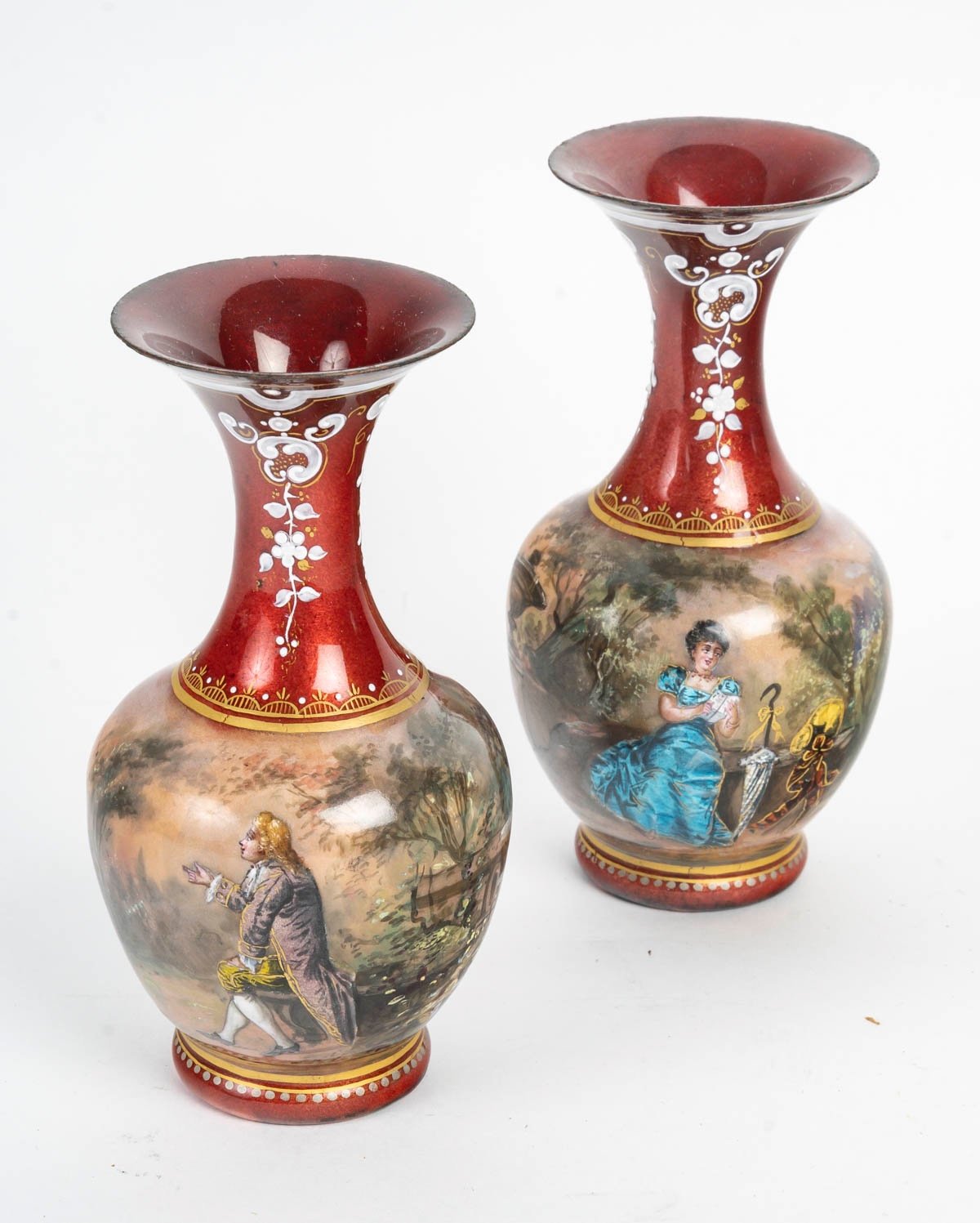 Une paire de vases en émail, fin XIXè siècle — 3