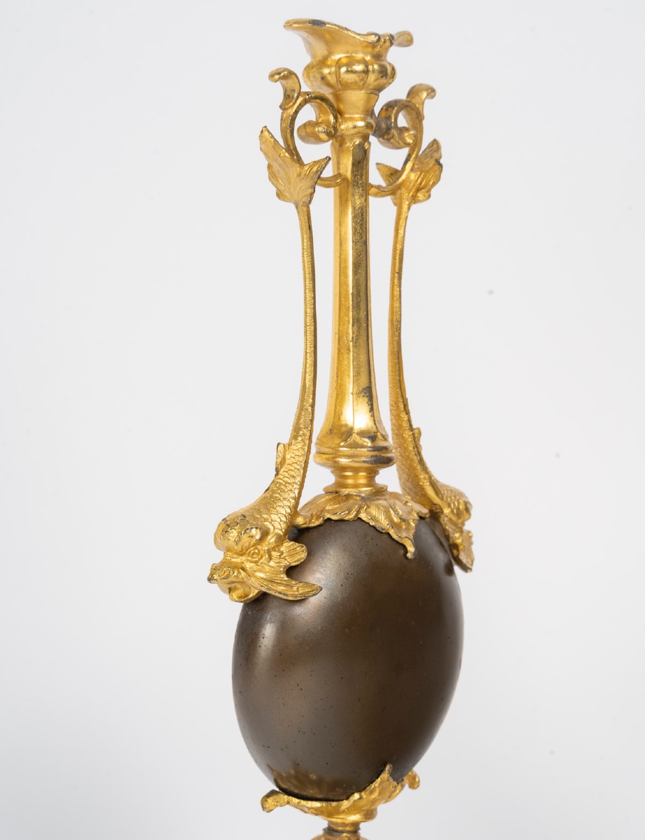 Paire de vases en bronze à double patine, modèle de Barbedienne, fin du XIXe siècle — 7