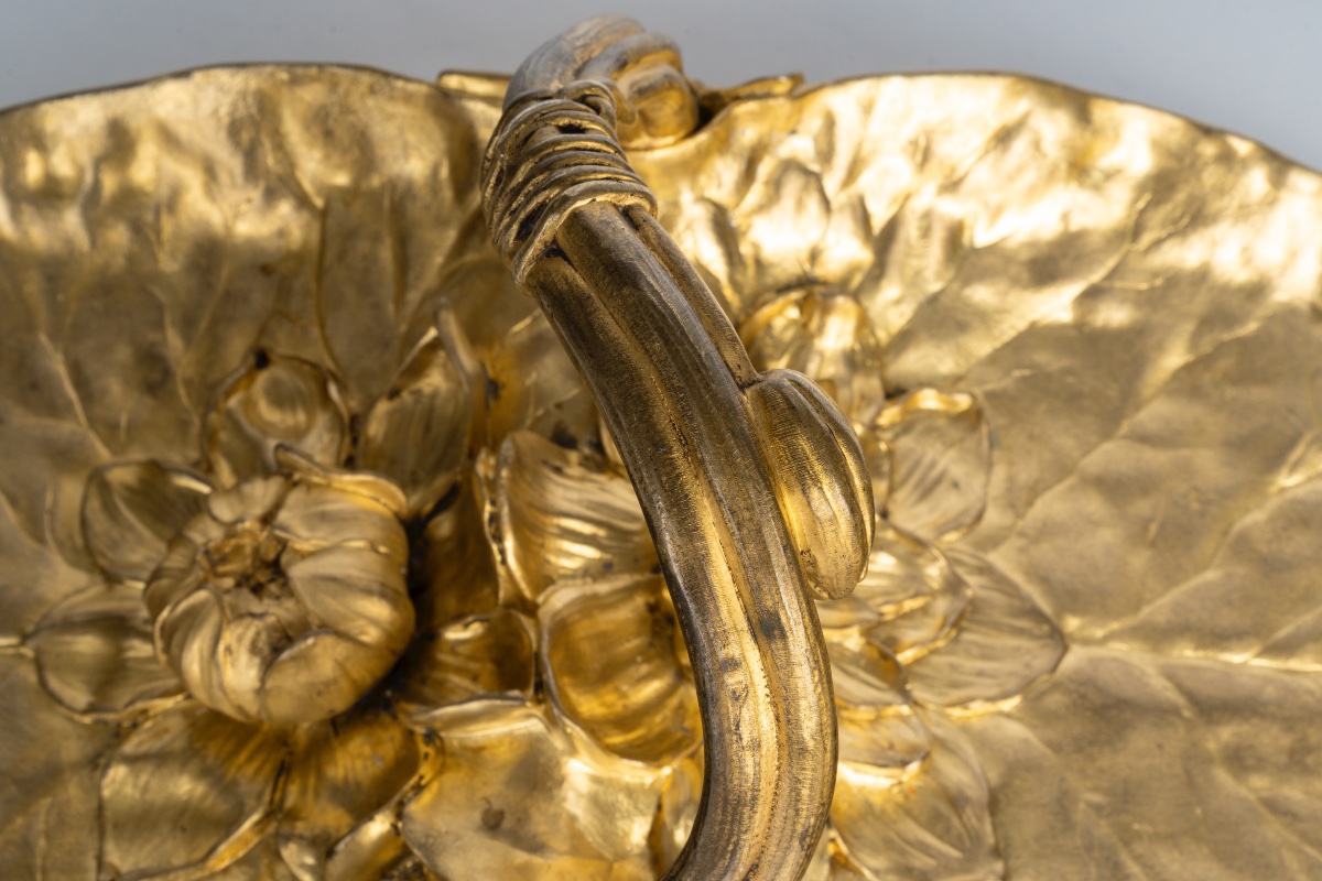 Coupe en bronze doré signée C.R. Vibert – époque art nouveau (vers 1900) — 8