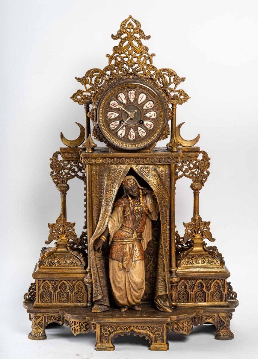 Garniture de Cheminée Orientaliste aux Autruches fin du XIXe siècle — 4