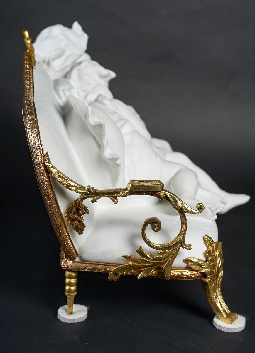 Sculpture en biscuit et bronze doré art nouveau — 4