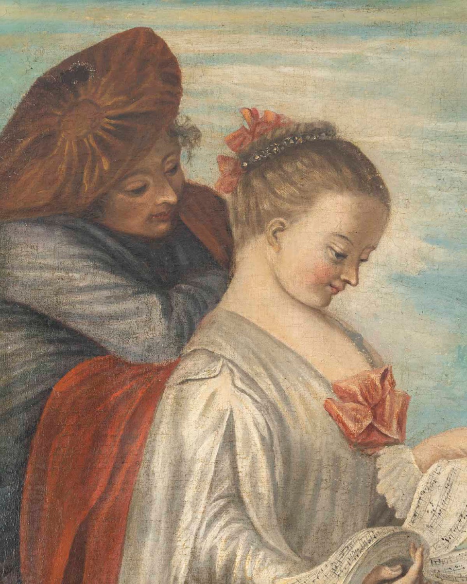 École du XIXe siècle, dans le goût de Jean-Antoine Watteau (1684–1721) le Concert — 8