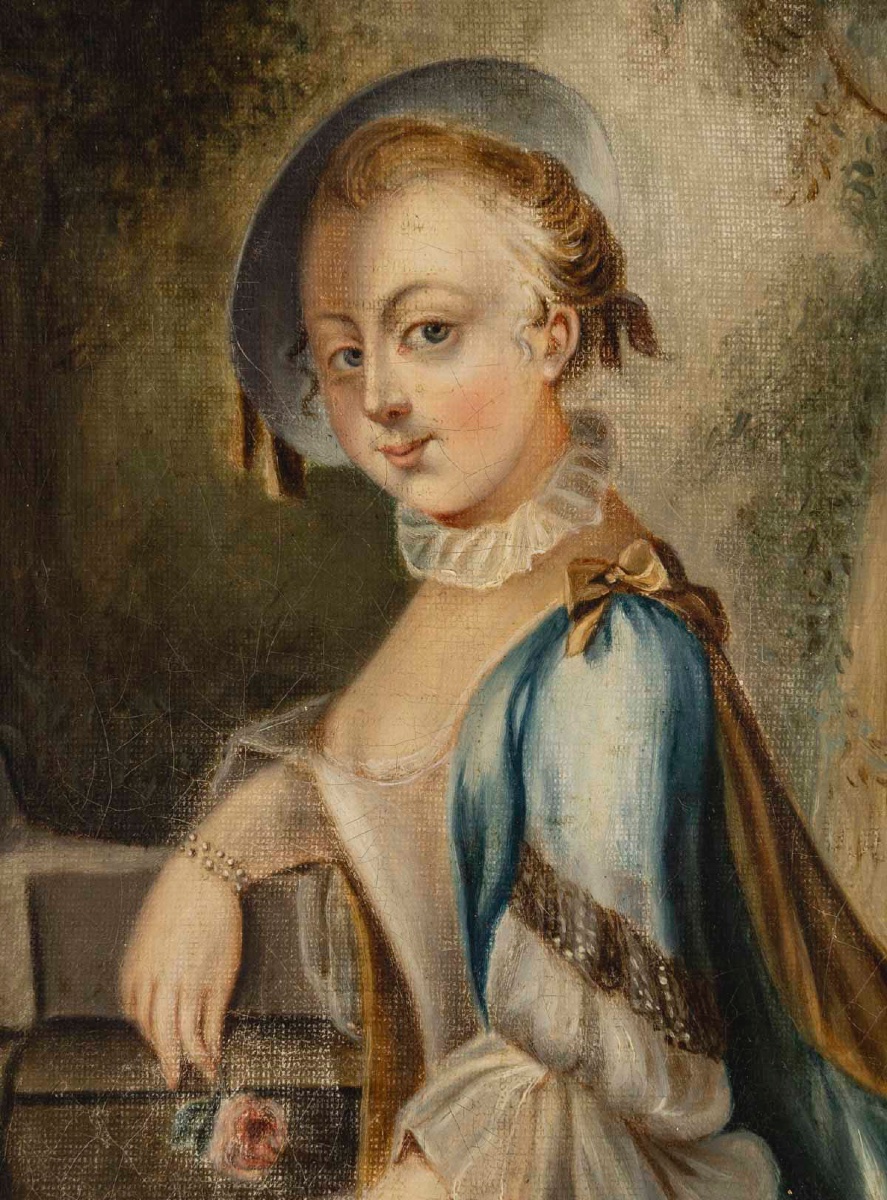 Portraits XVIIIe siècle - une paire de tableaux huile sur toile XVIIIe siècle — 10