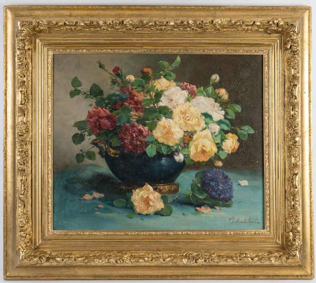 Tableau de fleurs CAUCHOIS Eugène Henri, fin du XIXe siècle — 2