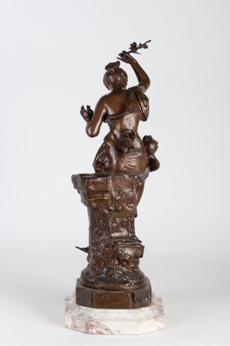 Auguste Dewever, bronze Représentant une femme et un Cupidon, époque Napoléon III — 7