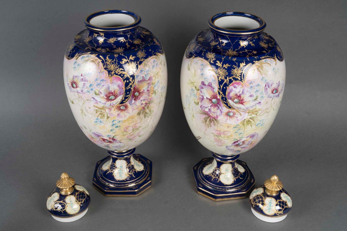 Une paire de vases en porcelaine Allemagne, début du XXe siècle — 2