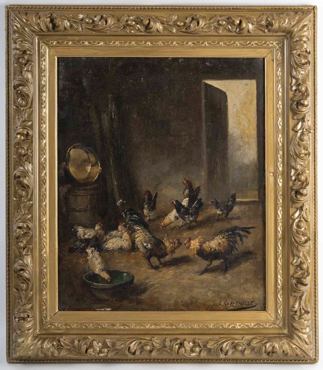 Tableau de basse court Coppenolle, fin XIXè siècle — 2