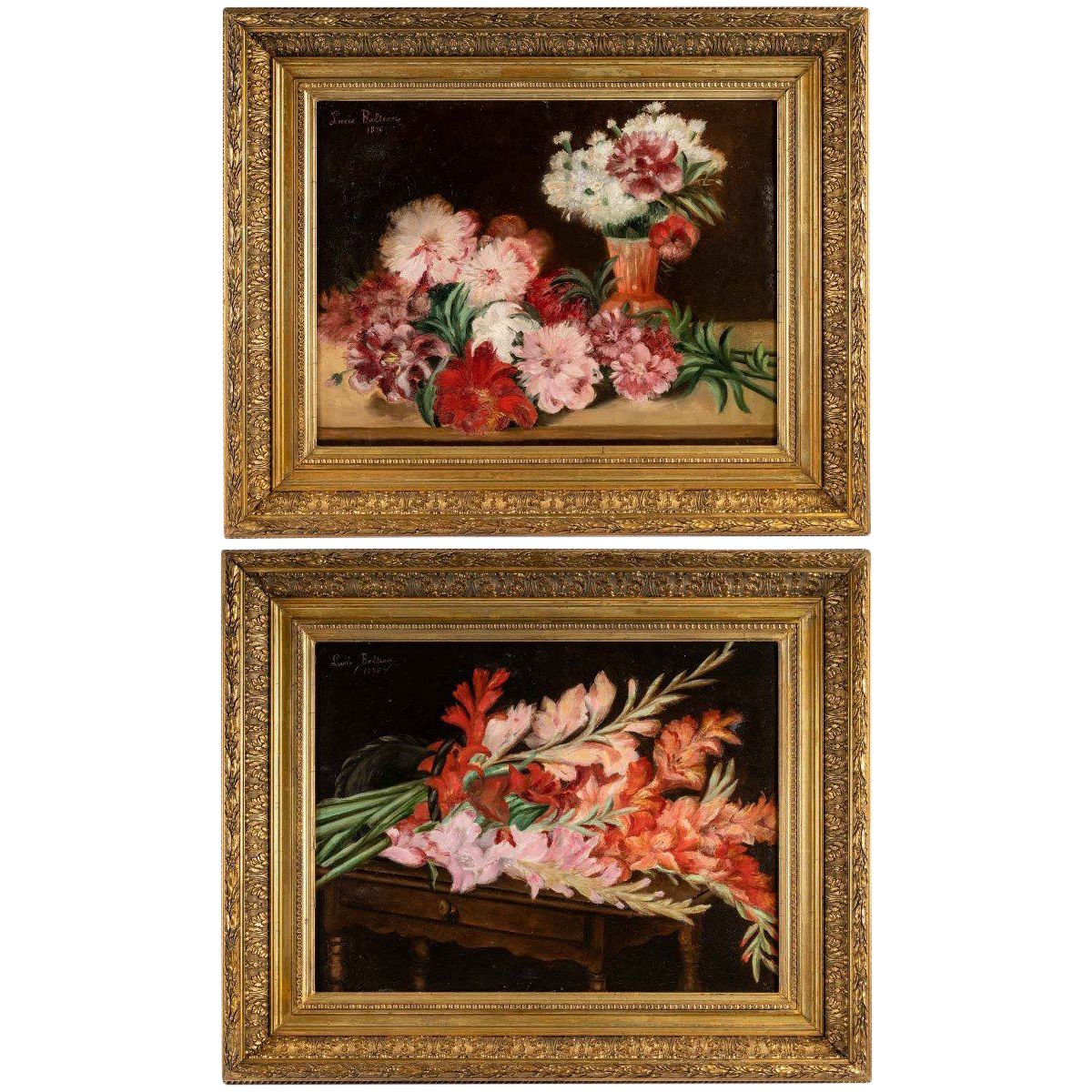 Paire de tableaux fleurs XIXéme siècle — 2