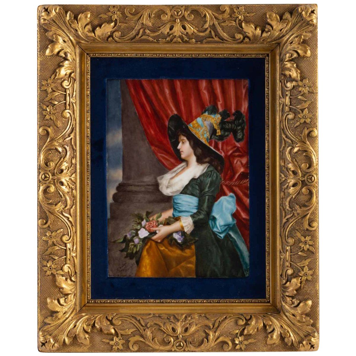 Plaque en porcelaine encadrée XIX — 2