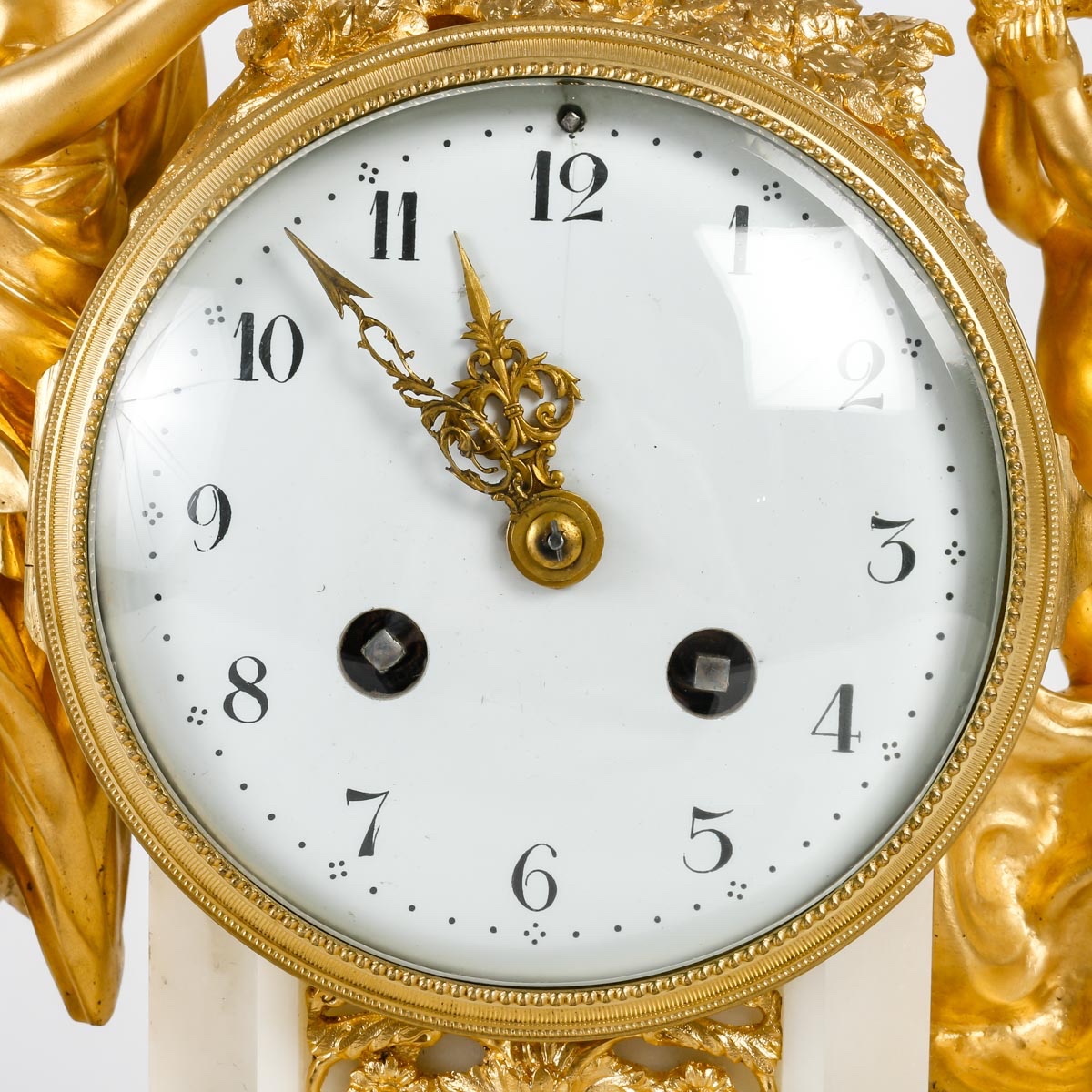 Pendule en bronze doré et marbre blanc, XIXe siècle — 3