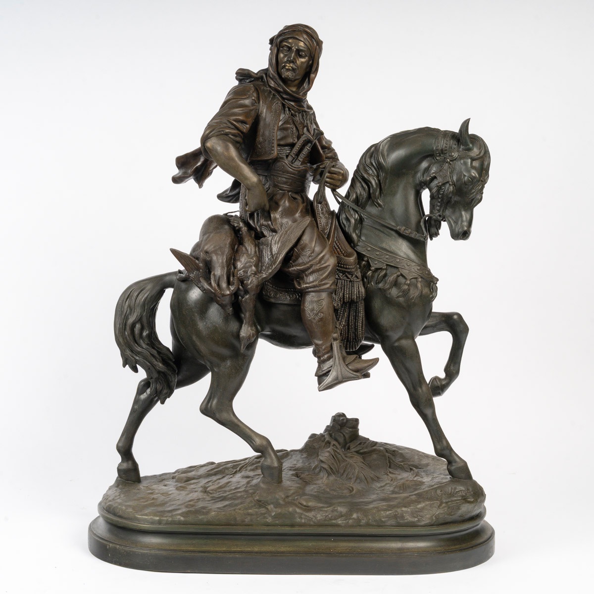 Émile Guillemin et Alfred Barye – Cavalier arabe. fin du XIXe-début du XXe siècle. — 2
