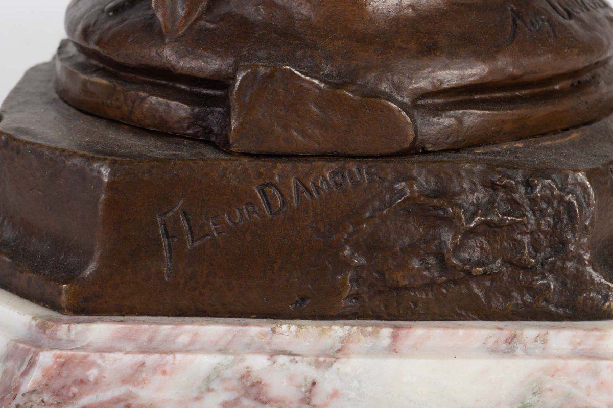 Auguste Dewever, bronze Représentant une femme et un Cupidon, époque Napoléon III — 5