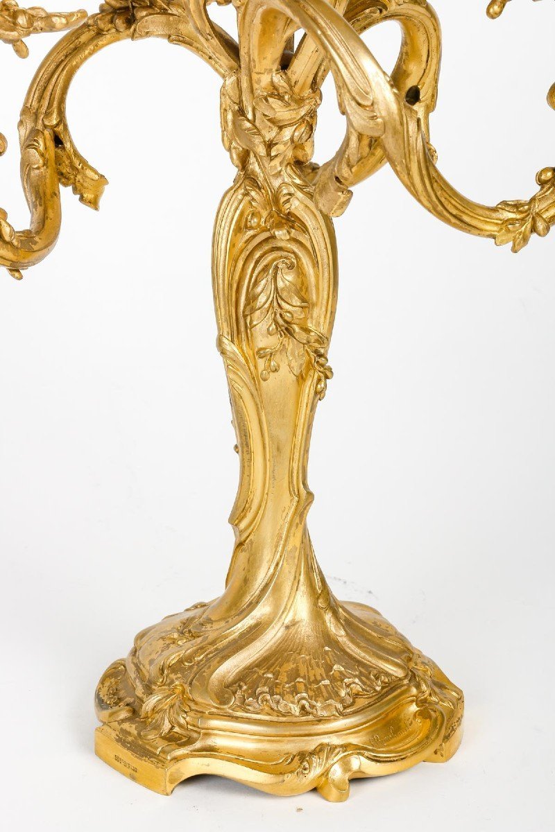 Lampe en bronze doré signé Rambaud — 12