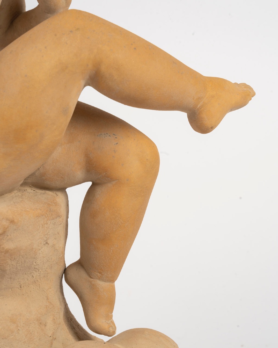 Une sculpture en terre cuite, E BARYER fin du XIXe siècle — 5