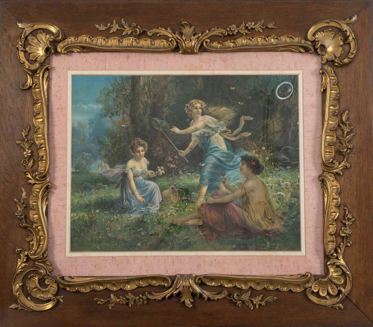 Paire de gravures rehaussées à l'aquarelle, époque Napoléon III, vers 1860-1870 — 3