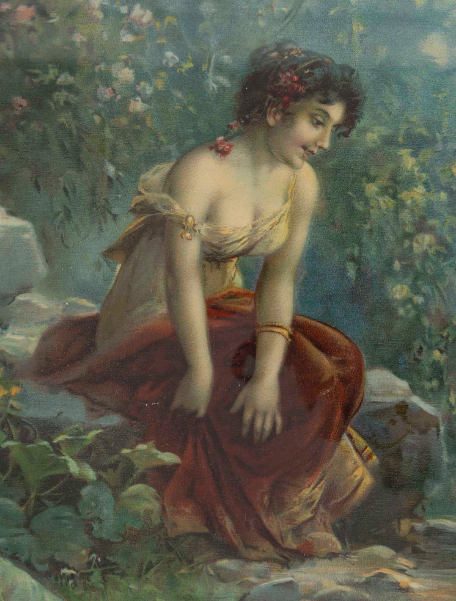 Paire de gravures rehaussées à l'aquarelle, époque Napoléon III, vers 1860-1870 — 10