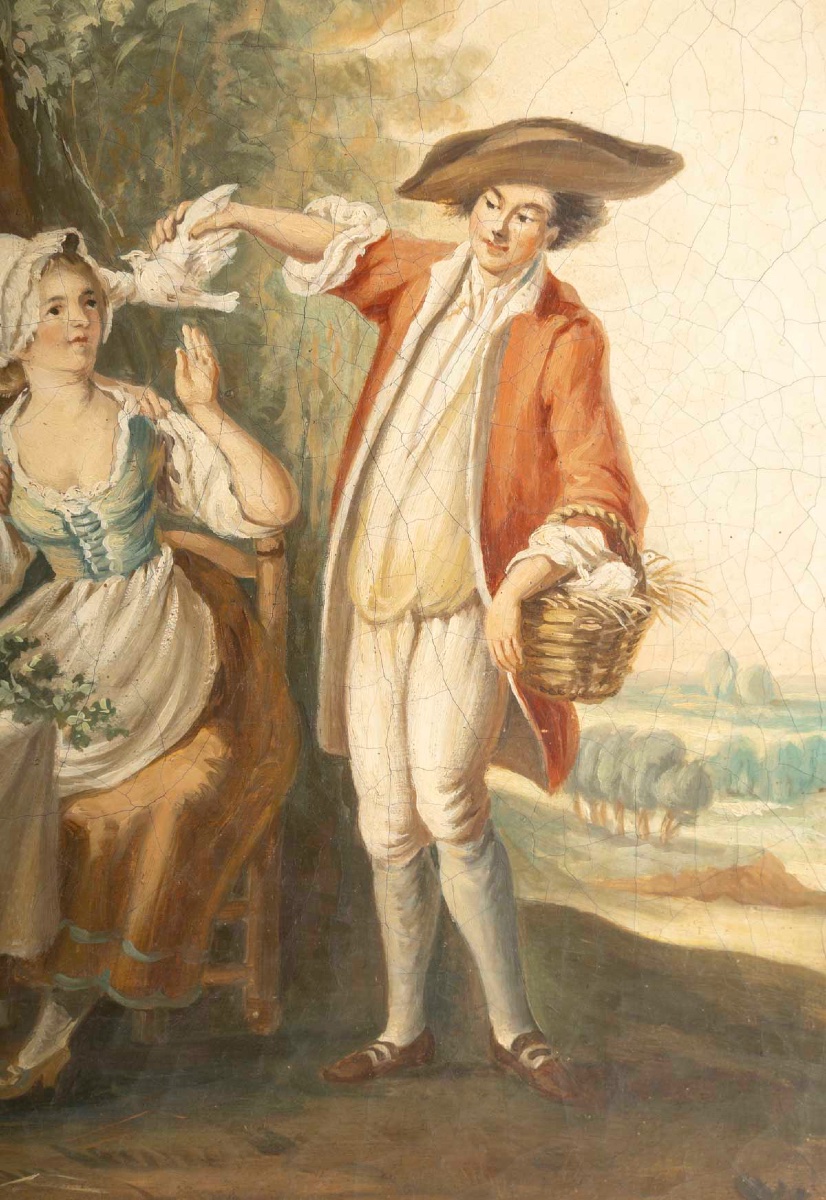 Une paire de tableaux scènes galantes, fin du XIXe siècle — 10