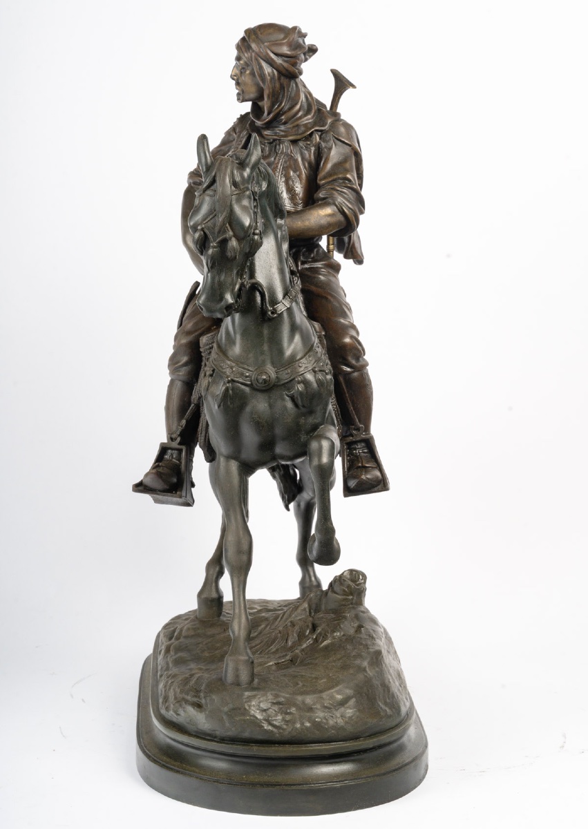 Émile Guillemin et Alfred Barye – Cavalier arabe. fin du XIXe-début du XXe siècle. — 8