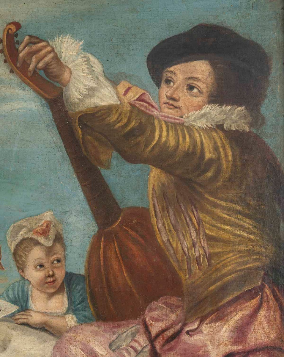 École du XIXe siècle, dans le goût de Jean-Antoine Watteau (1684–1721) le Concert — 11