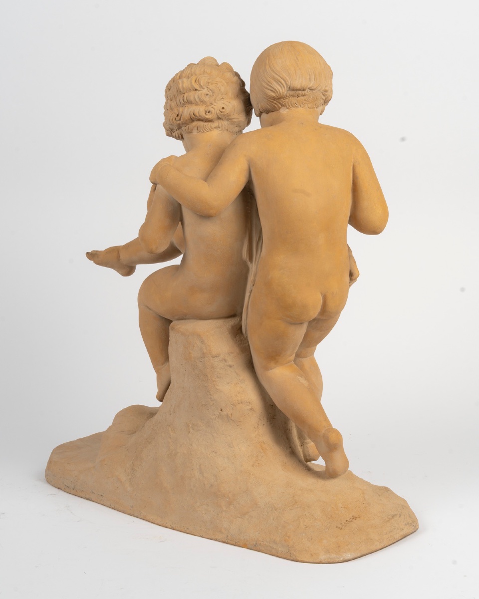 Une sculpture en terre cuite, E BARYER fin du XIXe siècle — 11