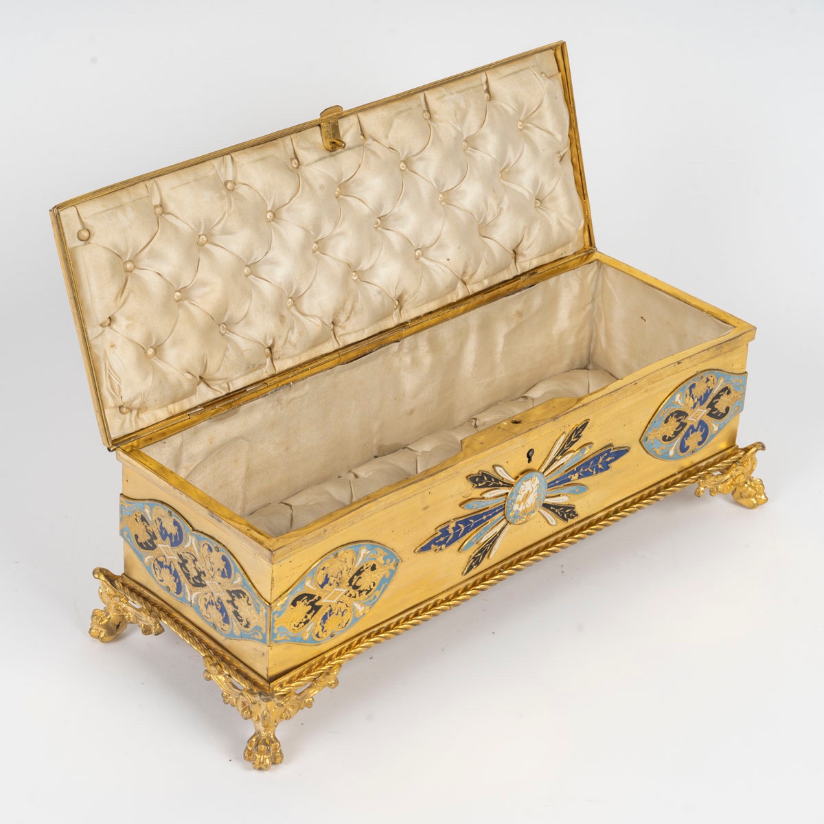 Coffret à bijoux Napoléon III en bronze doré et émail, vers 1880 — 7