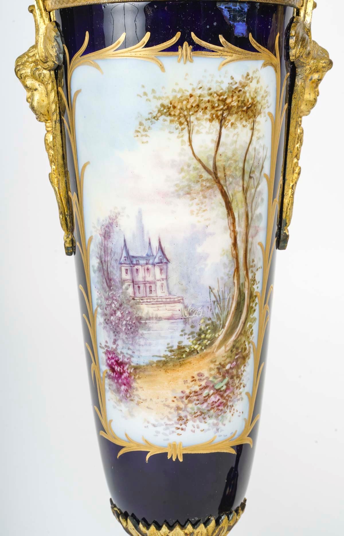 Une paire de vases en porcelaine bleue de Sèvres fin du XIXe siècle — 8