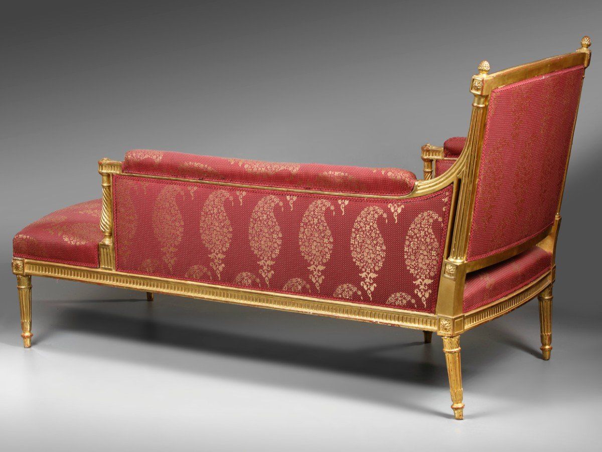 Chaise Longue bois doré de style Louis XVI époque Napoléon III — 5
