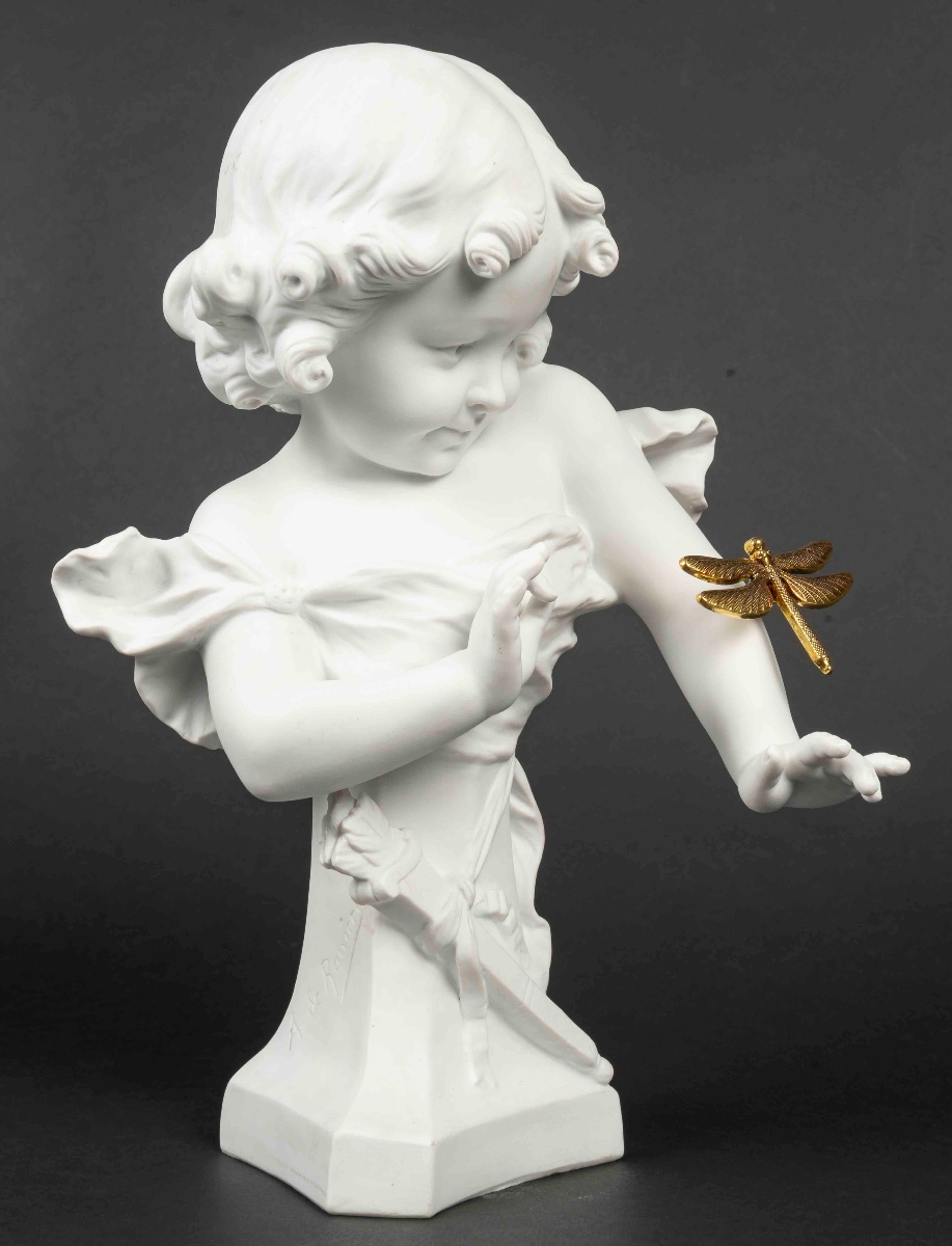 ARISTIDE de Ranieri un biscuit de Sèvres petite fille à la libellule, début du XXe siècle — 3