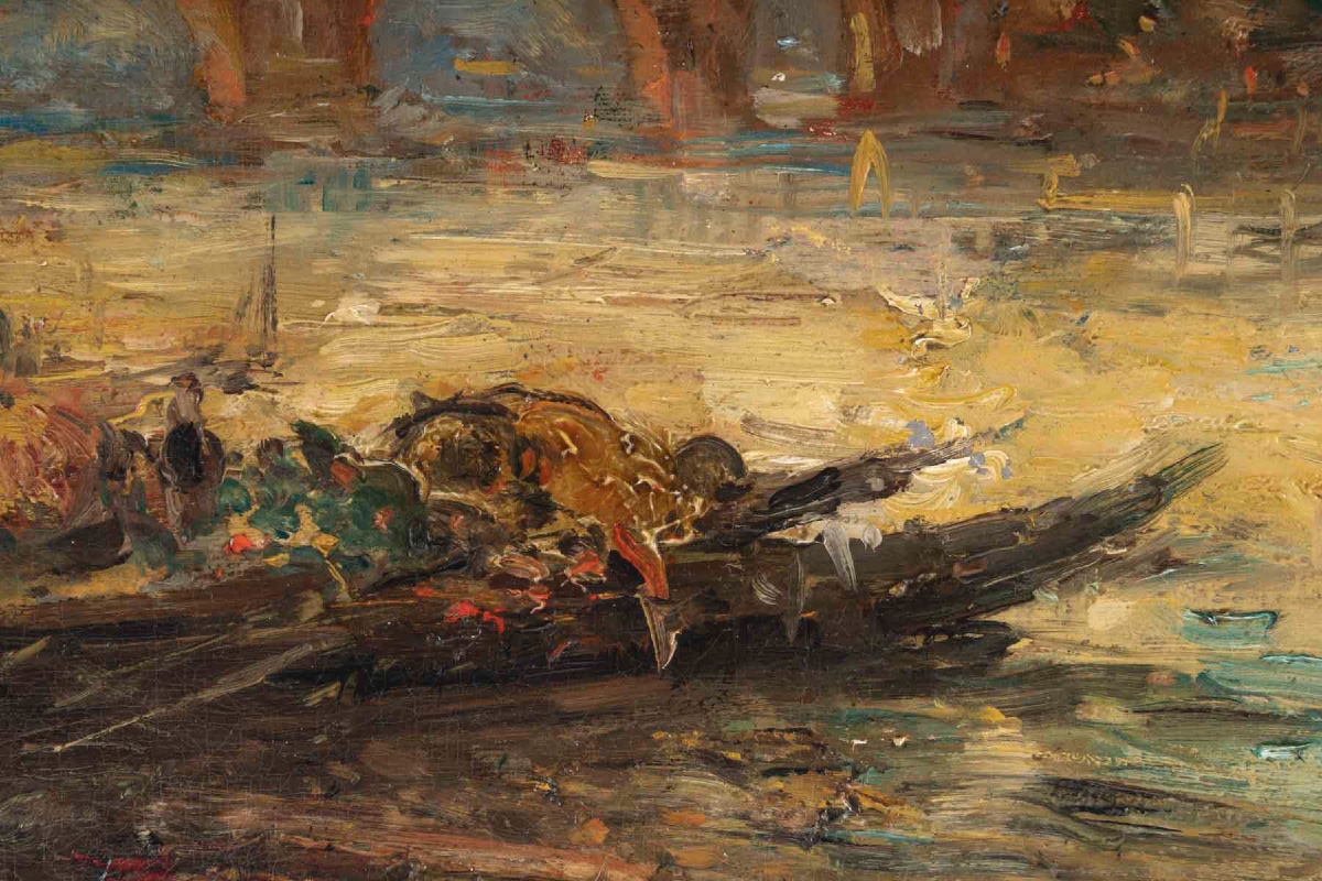 Huile sur toile représentant une vue du Bosphore époque fin du XIXe siècle — 6