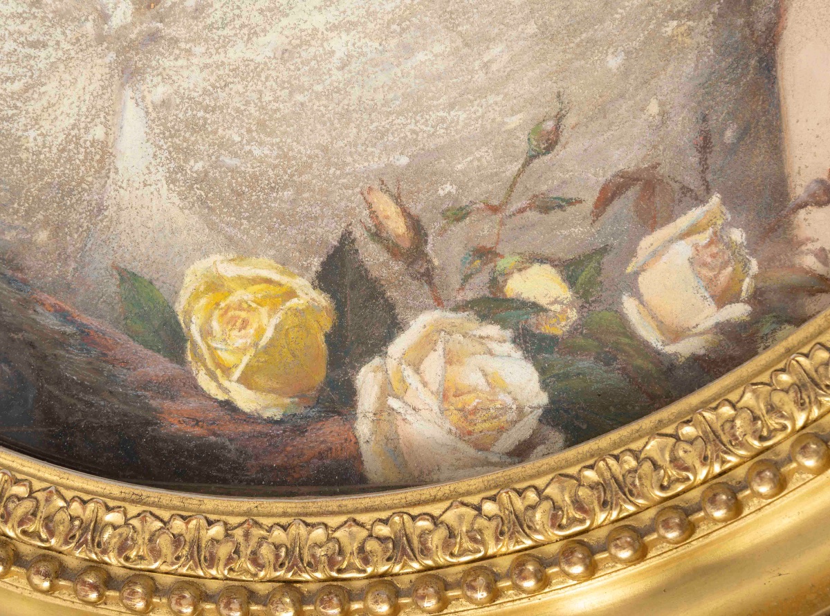 Pastel un grand pastel encadré, fin du XIXe siècle — 10