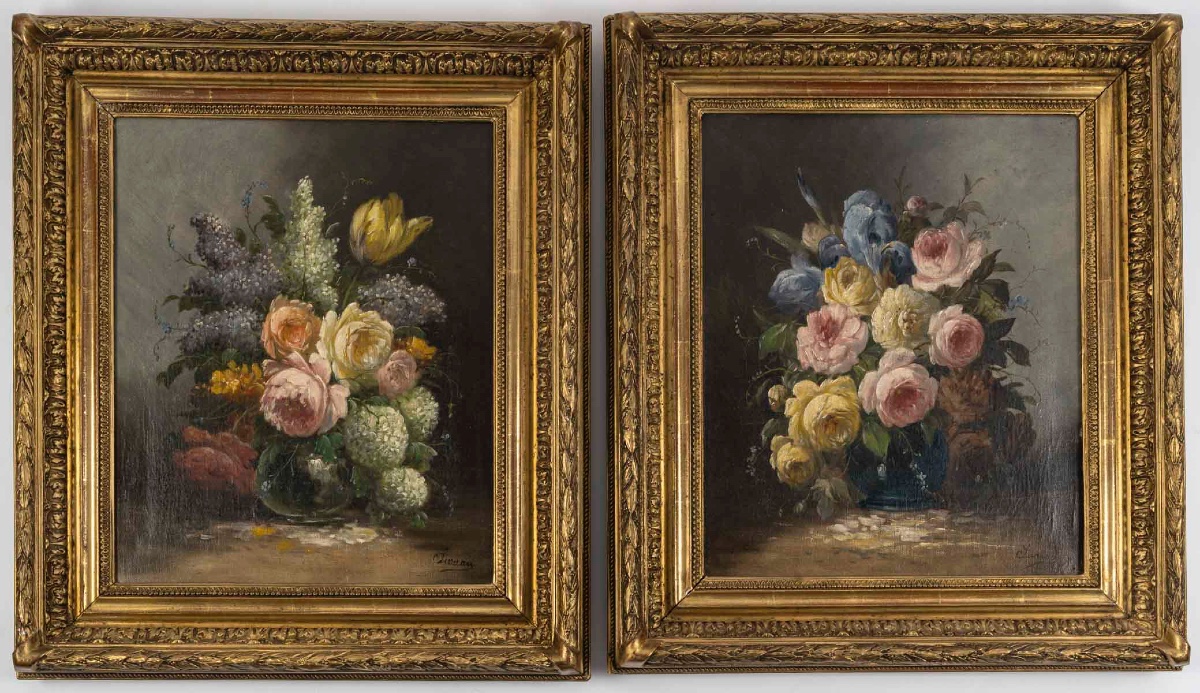 Paire de tableaux fleurs Surian — 2