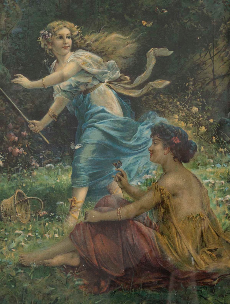 Paire de gravures rehaussées à l'aquarelle, époque Napoléon III, vers 1860-1870 — 7