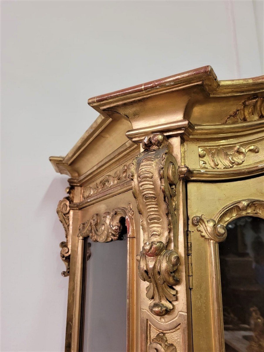 Vitrine en bois doré et Vernis Martin fin du XIXe siècle — 4