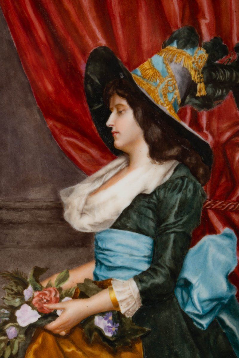 Plaque en porcelaine encadrée XIX — 6