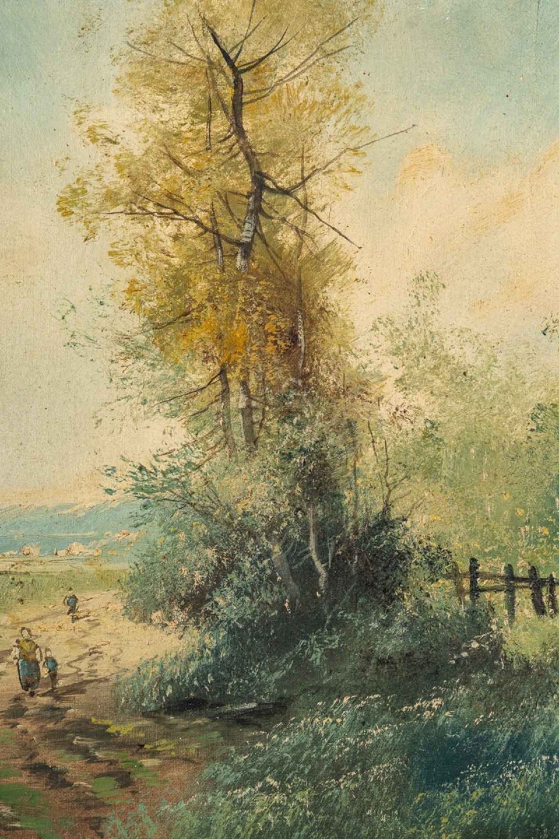 Paire de tableaux huile sur toile paysage sous-bois fin du XIXe siècle — 6