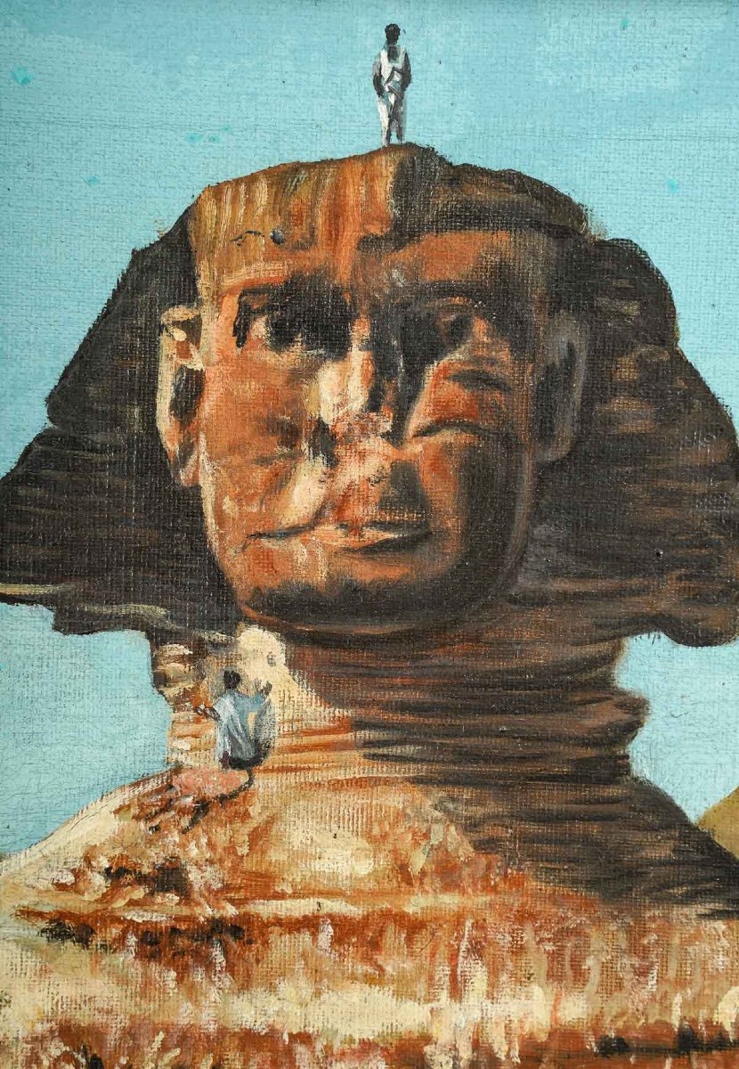 Paire de tableaux orientalistes huile sur toile avec Cadres en bois doré — 8