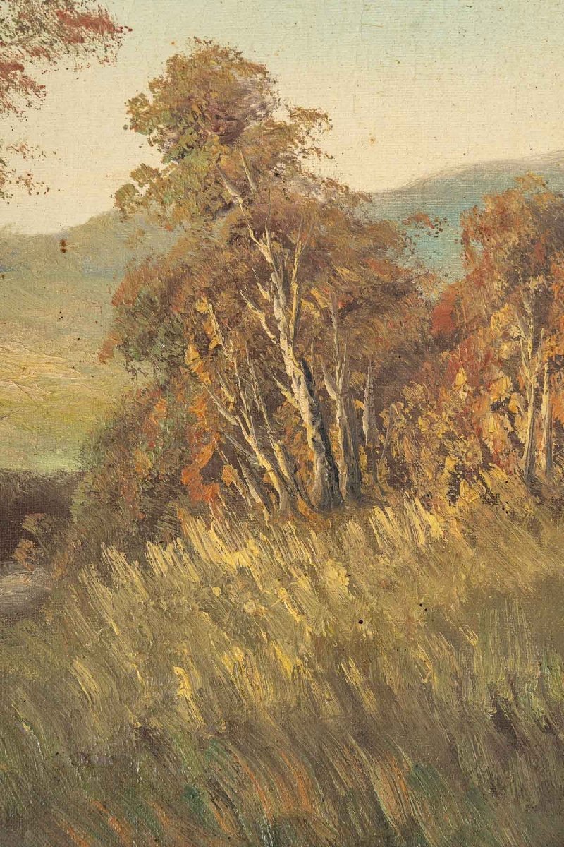 Paire de tableaux huile sur toile paysage sous-bois fin du XIXe siècle — 10