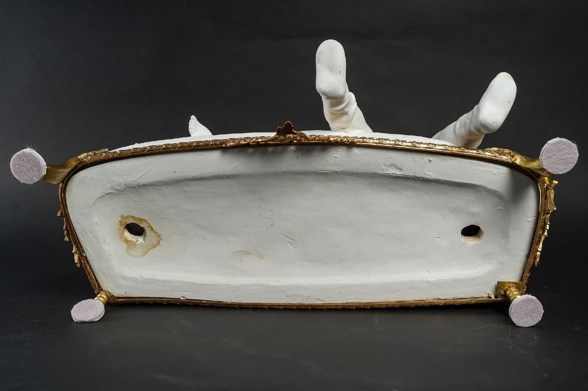 Sculpture en biscuit et bronze doré art nouveau — 8