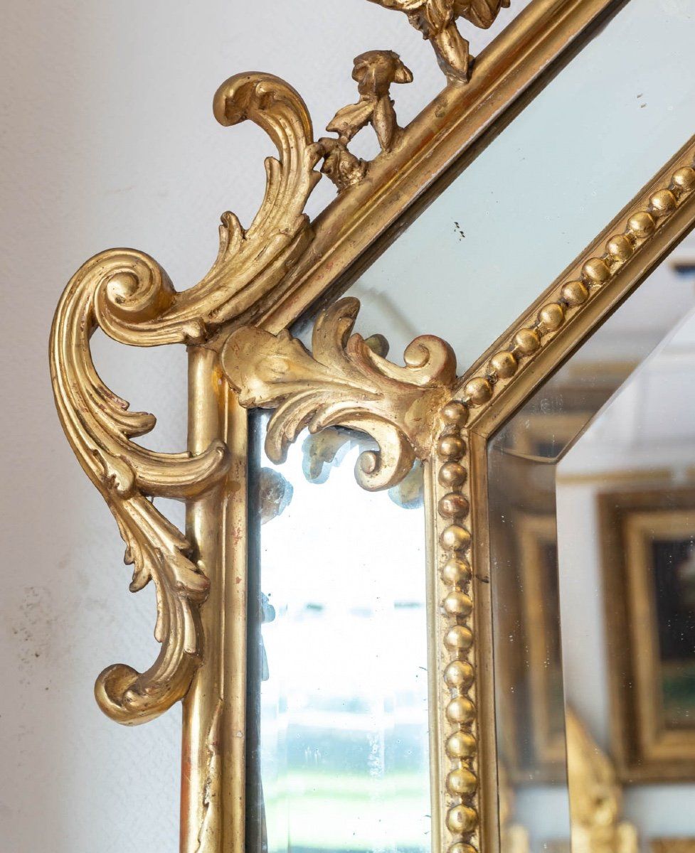 Miroir en bois doré de style Louis XV fin du XIXe siècle — 7