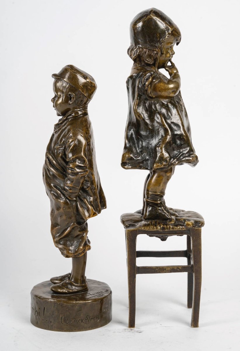 Une paire de sculptures Juan Clara en bronze A Patine Brune, fin du XIXe siècle — 2