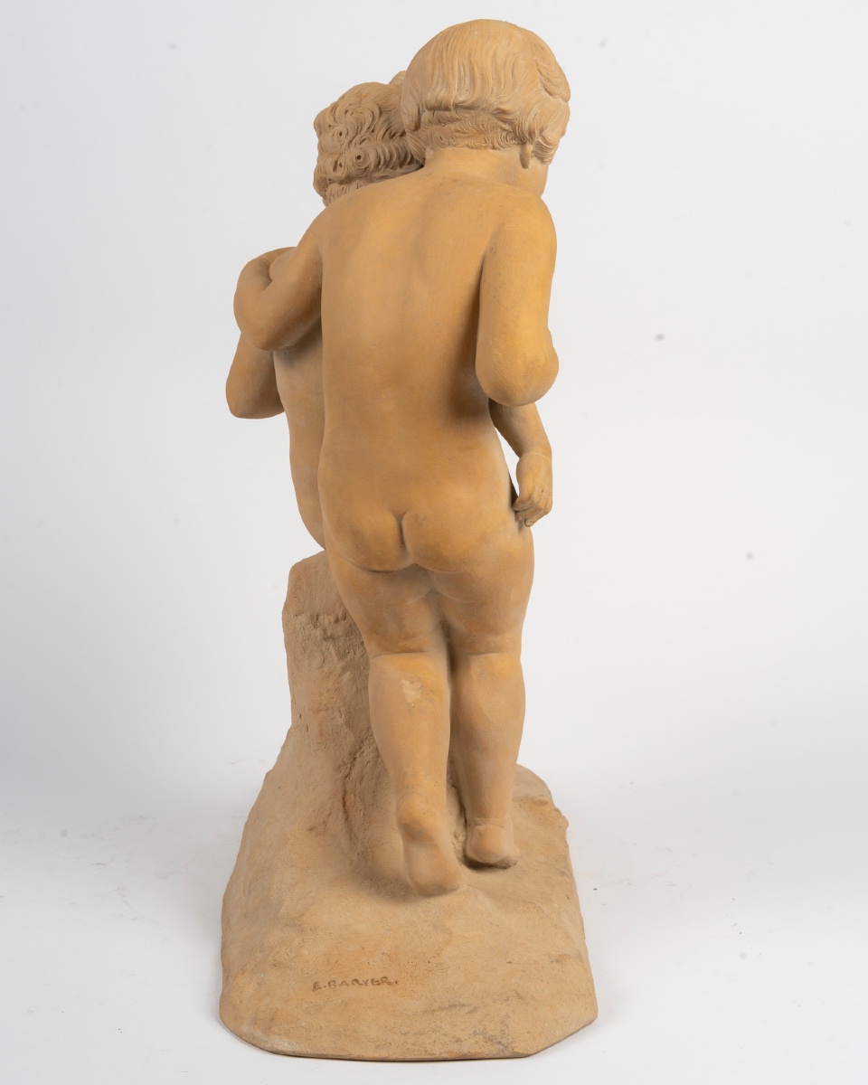 Une sculpture en terre cuite, E BARYER fin du XIXe siècle — 12