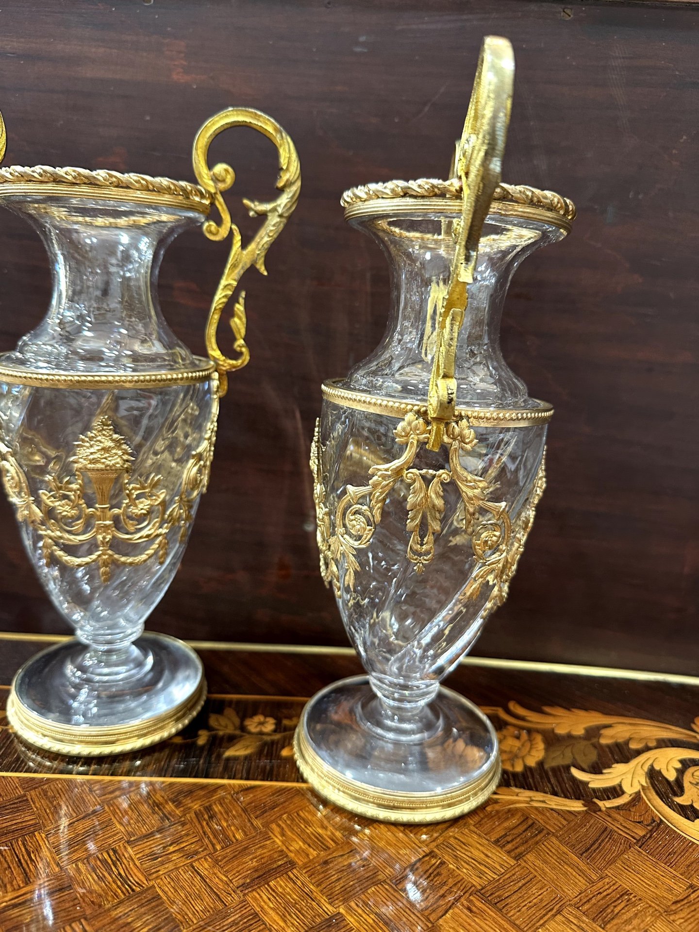 Paire de vases Napoléon III en cristal et bronze doré – XIXe siècle — 20