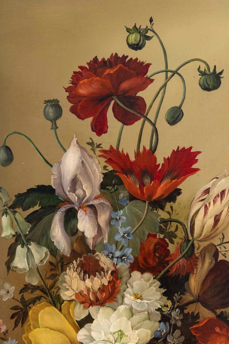 Une huile sur toile composition florale, fin du XIXe siècle — 6