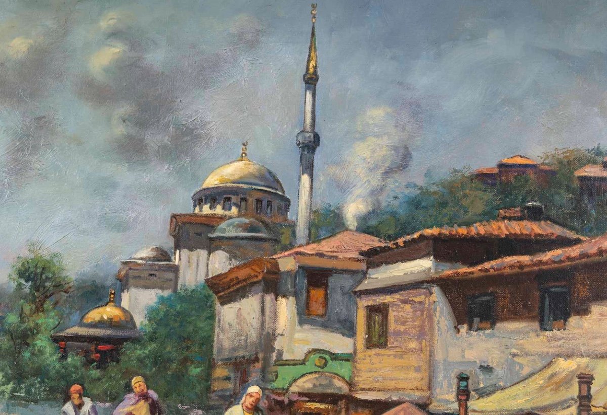 Une paire de tableaux, huile sur toile Vue de Istanbul, XXe siècle — 10