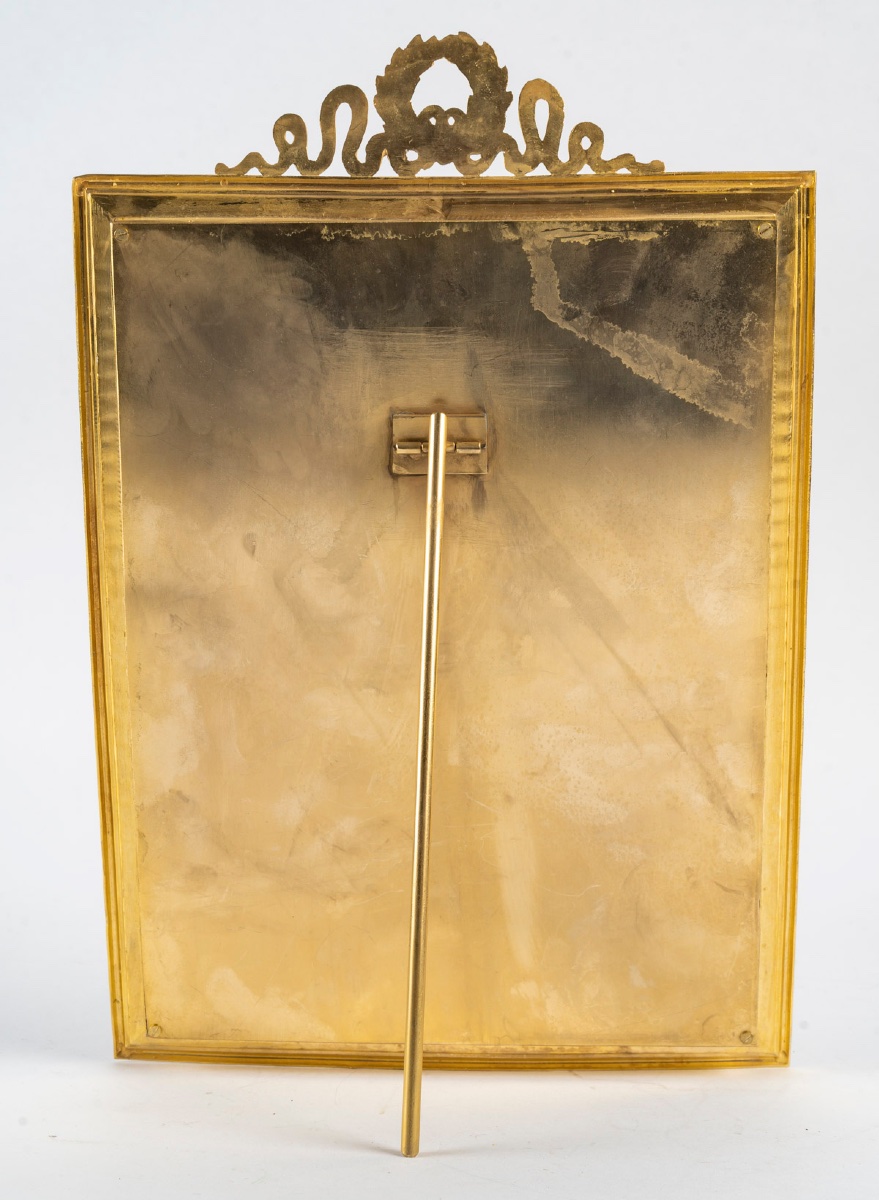 Grand cadre photo Napoléon III en bronze doré et velours – XIXe siècle — 11